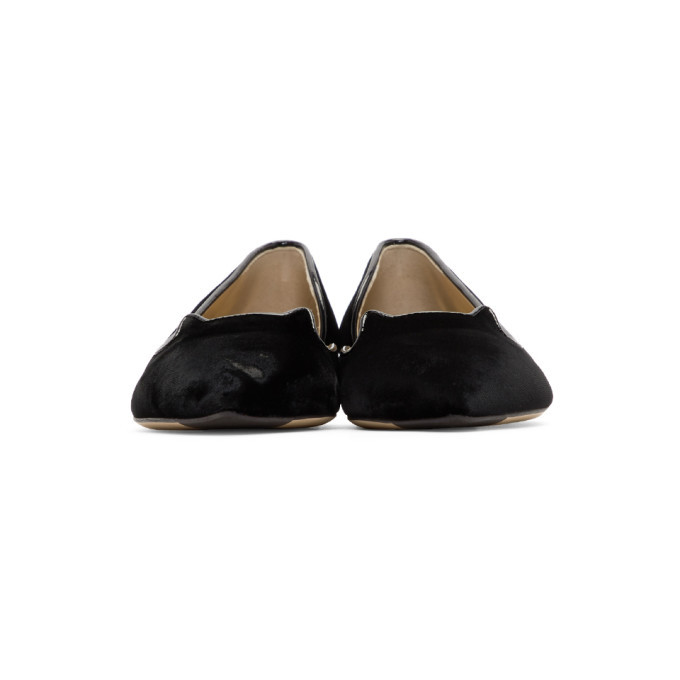 Charlotte Olympia Black Velvet Kitty DOrsay Flats