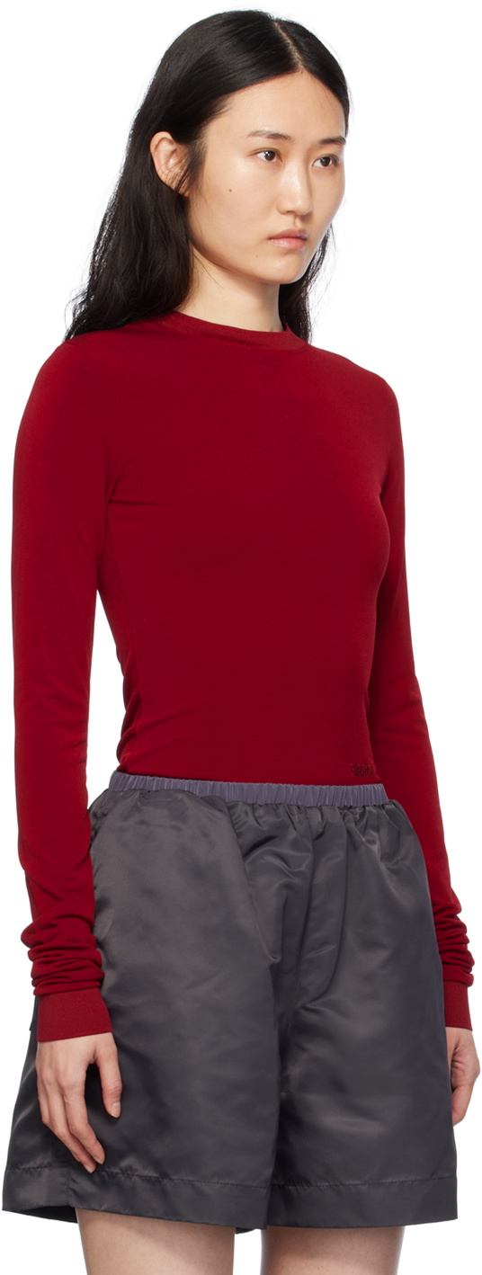 Birrot Red Slim Long Sleeve T-Shirt