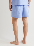 TEKLA - Striped Organic Cotton-Poplin Pyjama Shorts - Blue