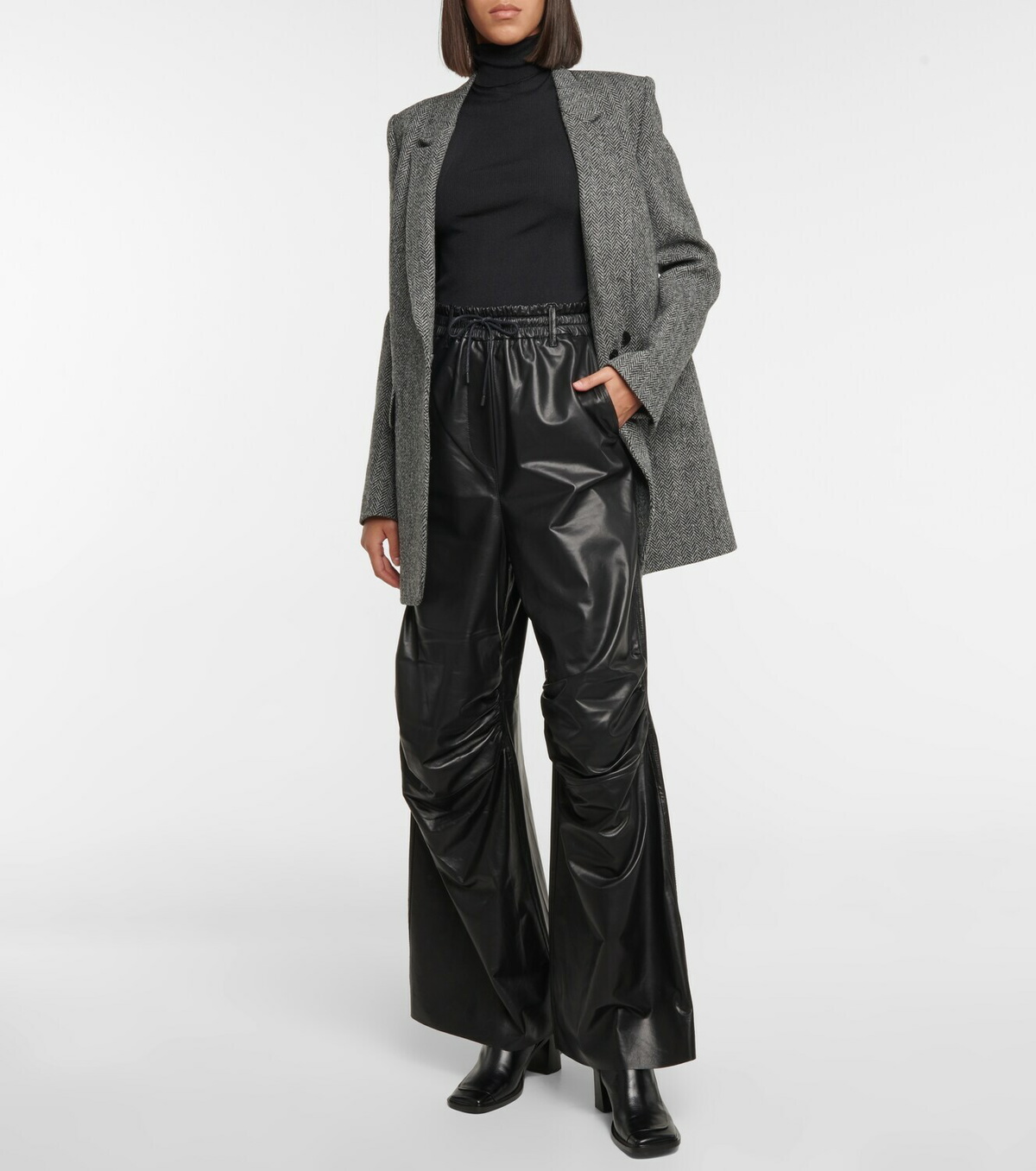 Petar Petrov Gines wide-leg leather sweatpants