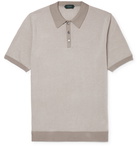 Incotex - Slim-Fit Birdseye Cotton Polo Shirt - Neutrals