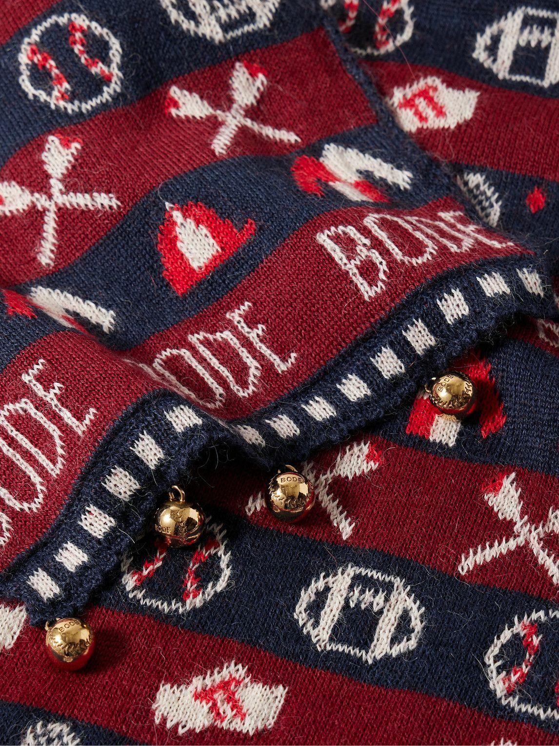 BODE - Embellished Jacquard-Knit Baby Alpaca Scarf