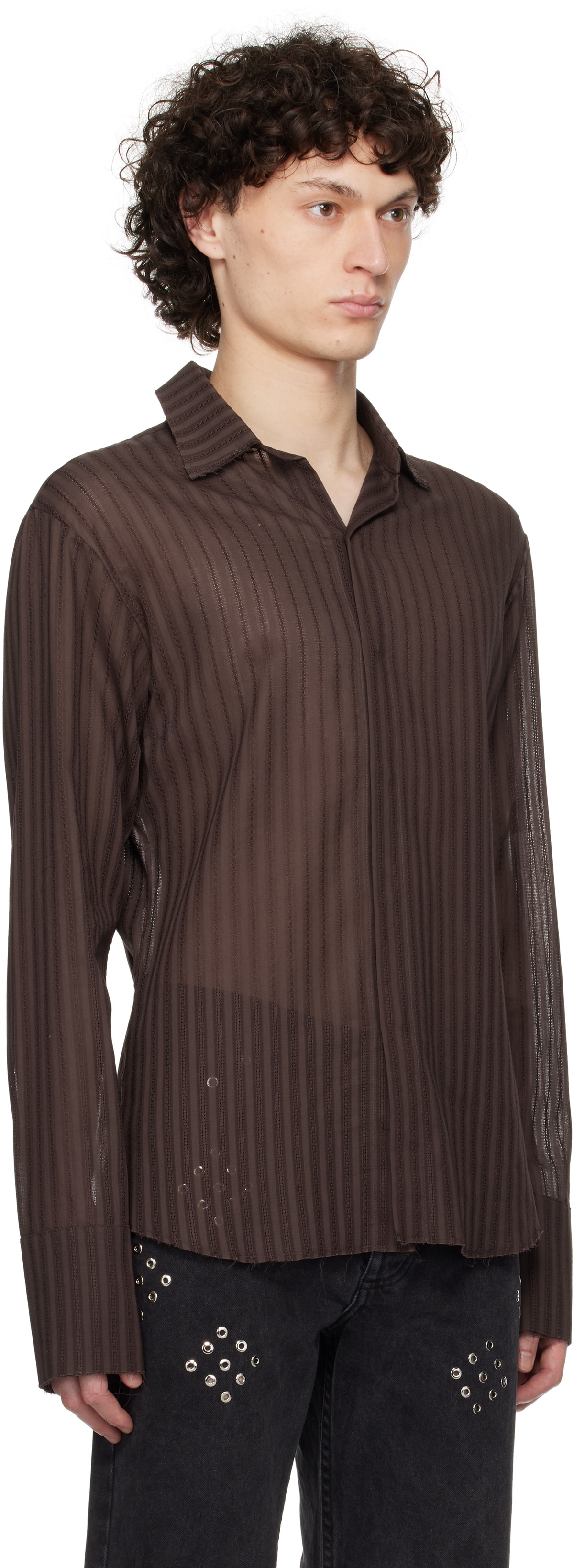 Ludovic de Saint Sernin Brown Slim Shirt