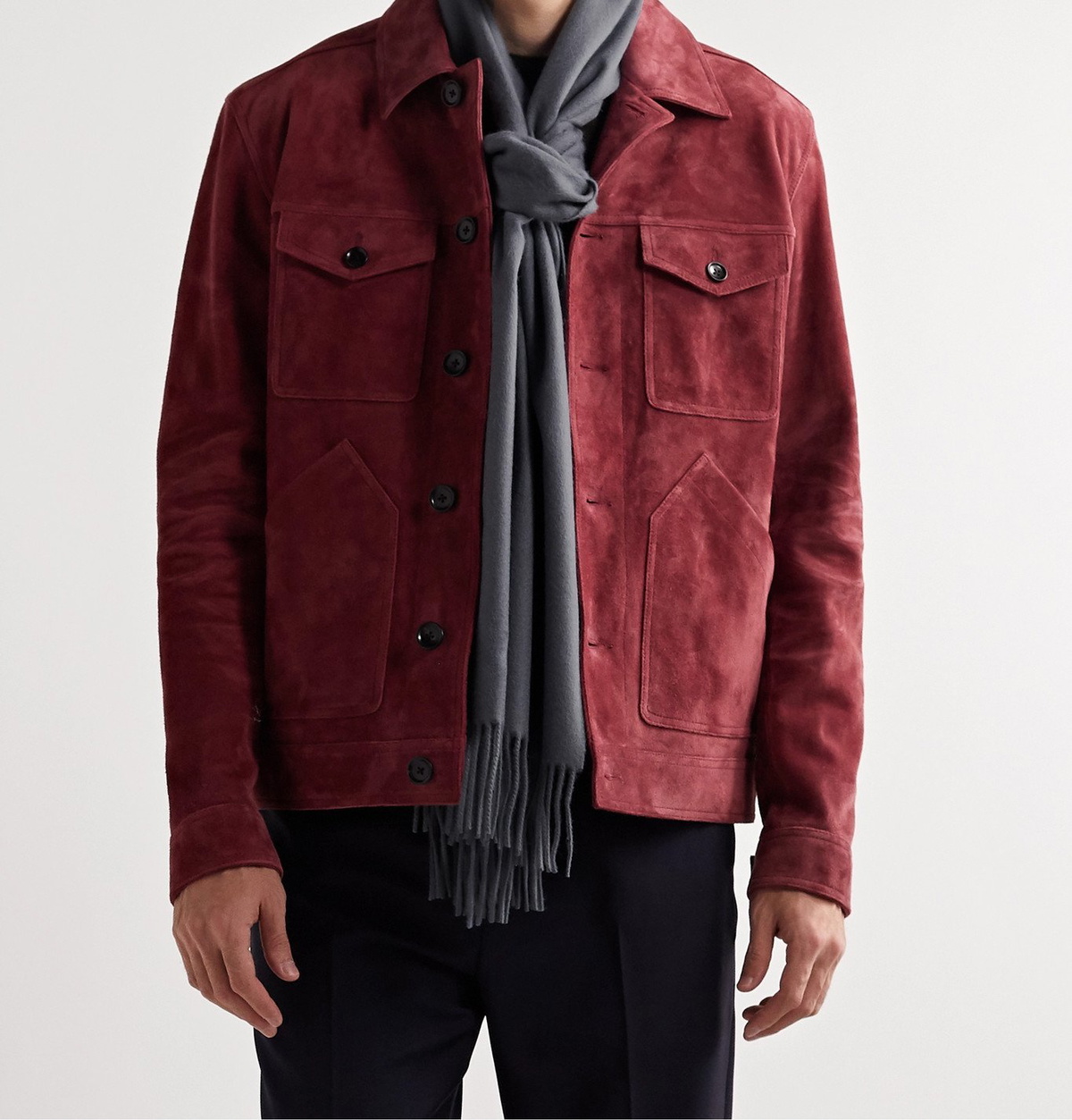 Johnstons of Elgin Fringed Prince of Wales Checked Cashmere Scarf