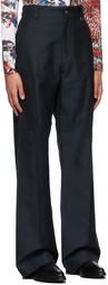 Marine Serre Navy Cotton Trousers