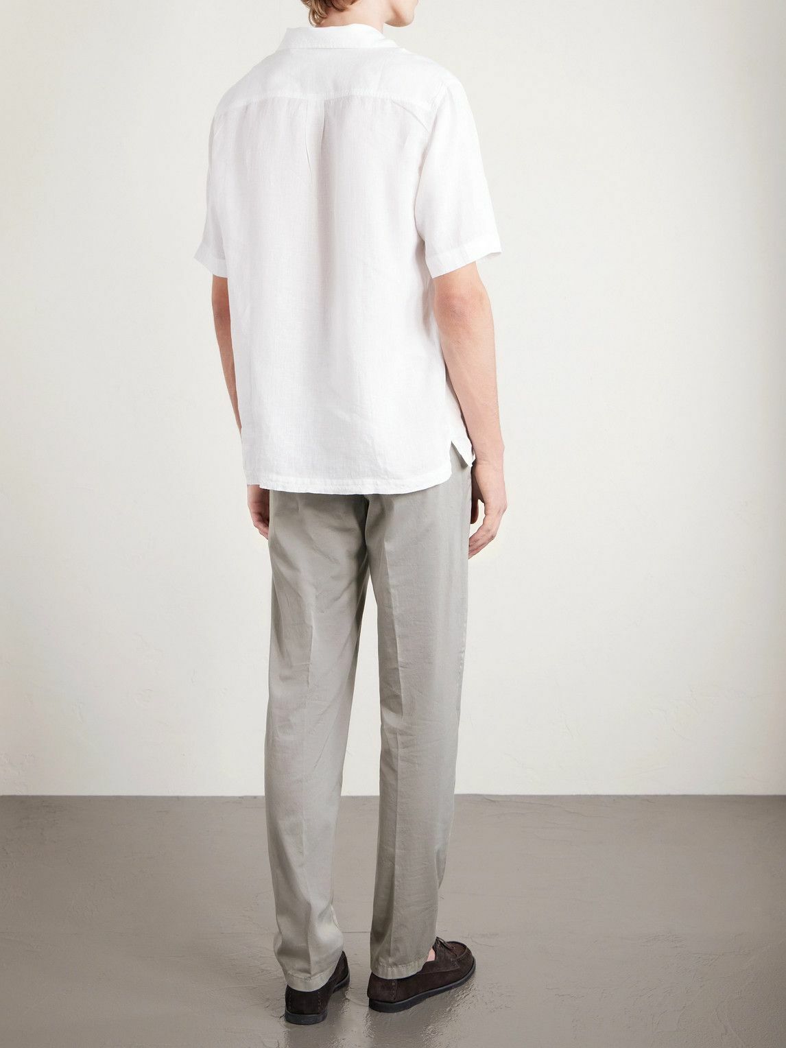 Eleventy - Straight-Leg Pleated Stretch Cotton and Silk-Blend Trousers - Gray