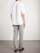 Eleventy - Straight-Leg Pleated Stretch Cotton and Silk-Blend Trousers - Gray