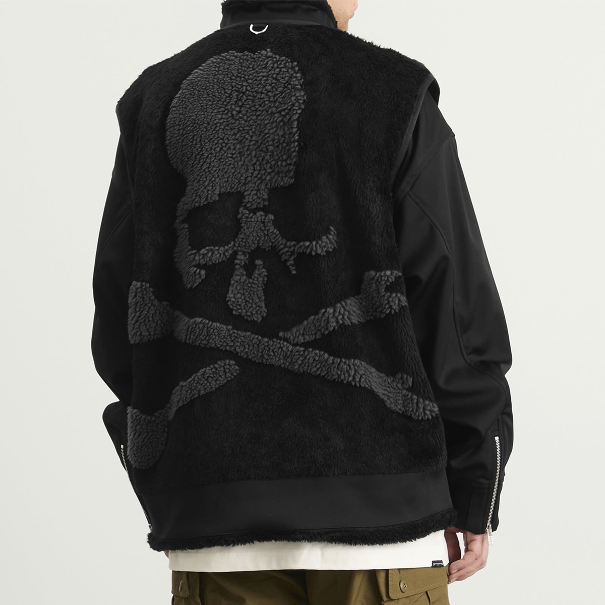 MASTERMIND WORLD Men's Layered Sherpa Jacket in Black