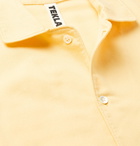 TEKLA - Convertible-Collar Organic Cotton-Flannel Pyjama Shirt - Yellow