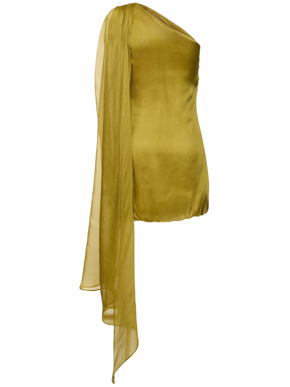 GIUSEPPE DI MORABITO Draped Silk Satin Ruched Mini Dress Giuseppe di  Morabito