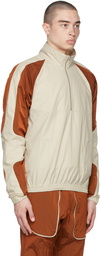 Arnar Már Jónsson Beige & Orange Paneled Contrast Anorak Jacket