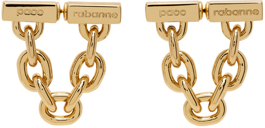Boucles D'oreilles Longues Métal Doré - Style Paco Rabanne - Neuf Sans Emballage