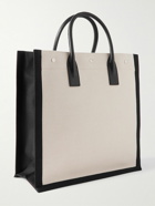 SAINT LAURENT - Noe Logo-Print Leather-Trimmed Canvas Tote Bag