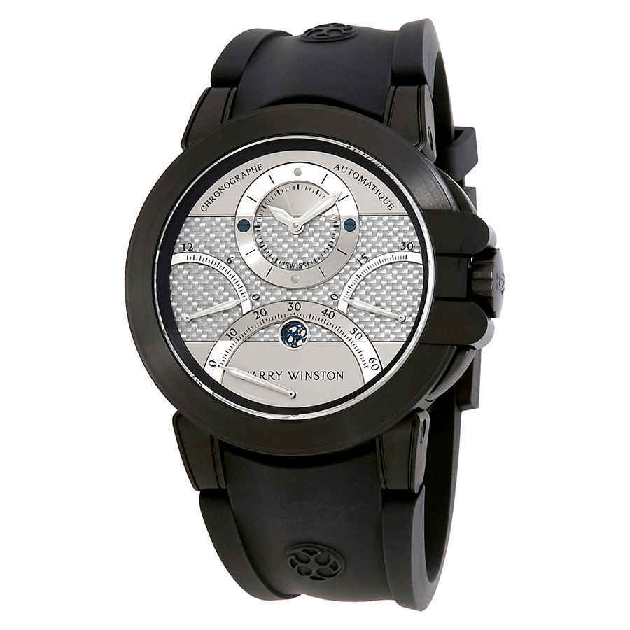 Harry Winston Ocean Triple Retrograde Chronograph Automatic Silver Dial Mens Watch OCEACT44ZZ006