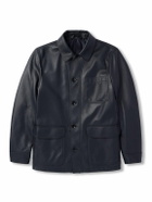Brioni - Padded Leather Jacket - Blue
