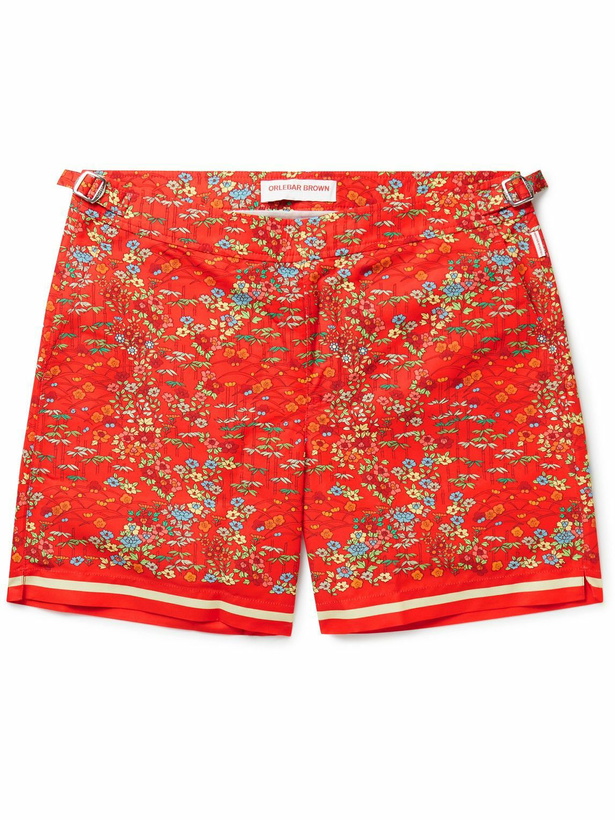 Photo: Orlebar Brown - Bulldog Straight-Leg Mid-Length Printed Swim Shorts - Red