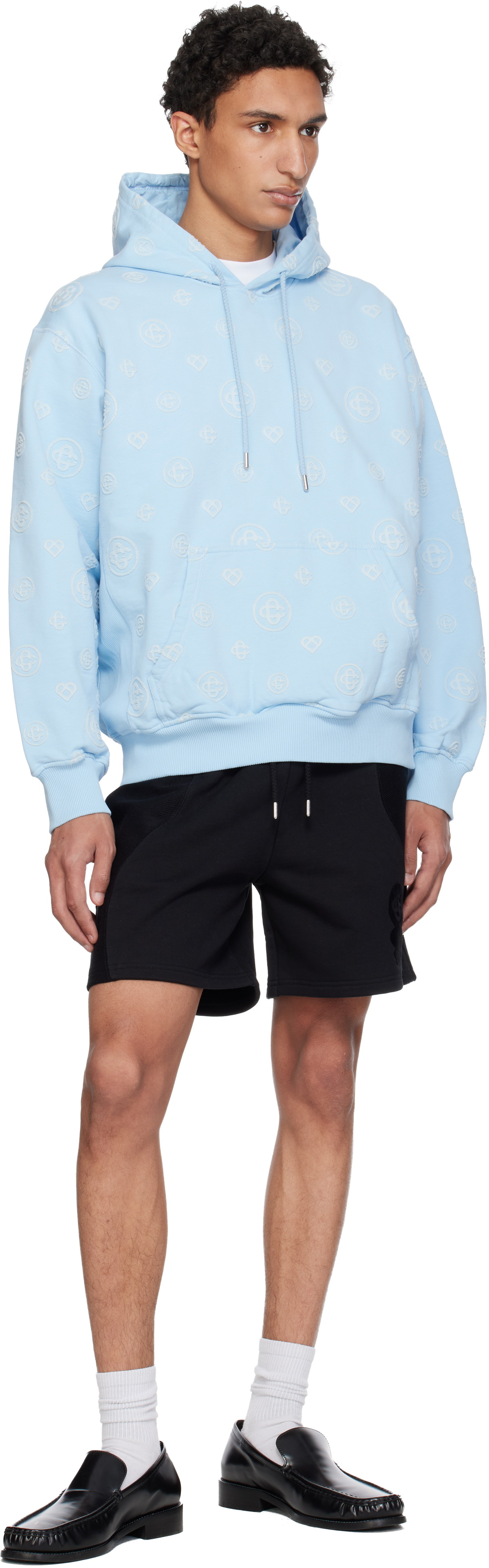 Casablanca Blue Applique Monogram Hoodie