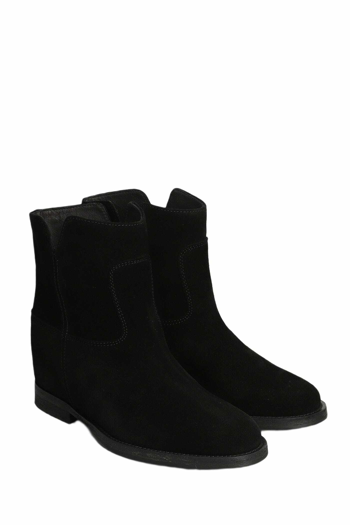 Via Roma 15 Ankle Boots Inside Wedge In Black Suede