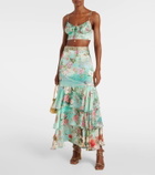 Camilla Gathered floral silk bralette