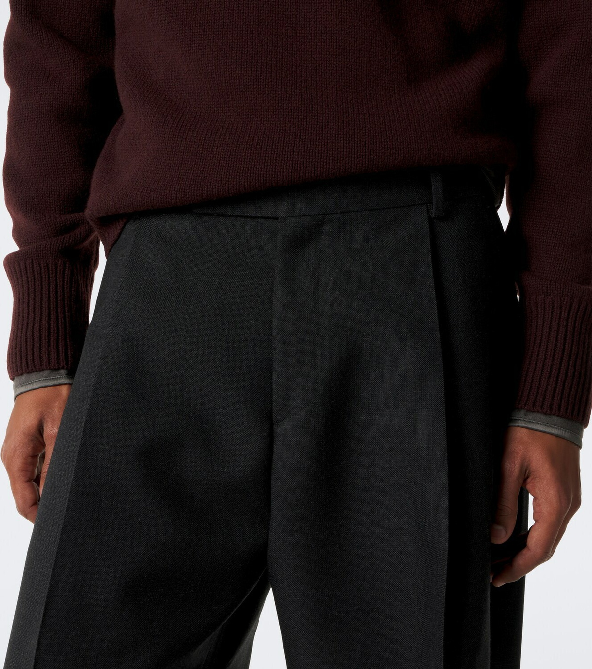 Studio Nicholson Pull pleated wool wide-leg pants