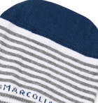 Marcoliani - Invisible Touch Striped Stretch Pima Cotton-Blend No-Show Socks - White
