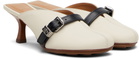 GANNI Off-White Sue Mule Heels