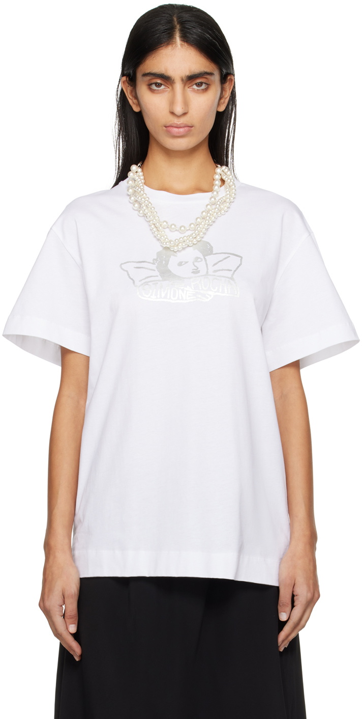 Simone Rocha White Angel Baby Print T-Shirt Simone Rocha