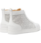 Christian Louboutin - Louis Smooth and Logo-Print Patent-Leather High-Top Sneakers - White