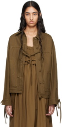 Cecilie Bahnsen Brown Olga Denim Jacket