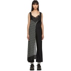 Junya Watanabe Black and Multicolor Flower Print Jumpsuit