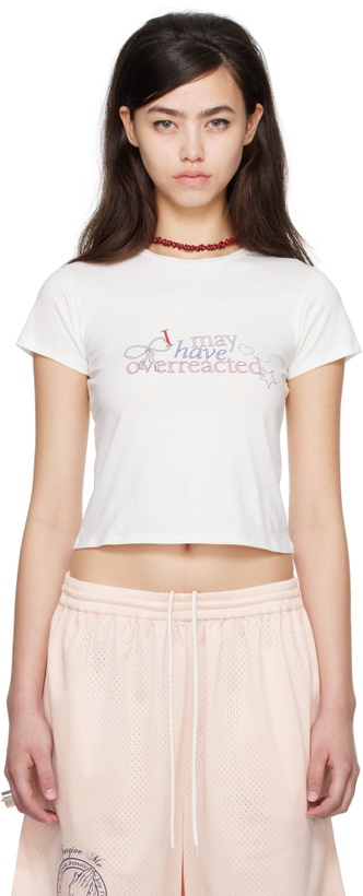 Photo: I'm Sorry by Petra Collins SSENSE Exclusive White JennyFax Edition 'I May Have Overreacted' T-shirt