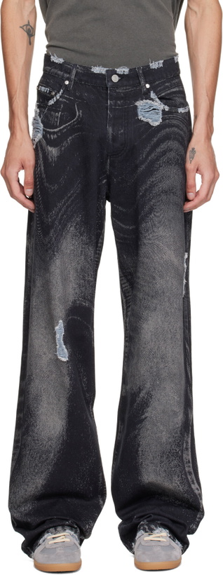 Photo: CAMPERLAB Black Distorted Distressed Jeans