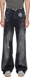 CAMPERLAB Black Distorted Distressed Jeans