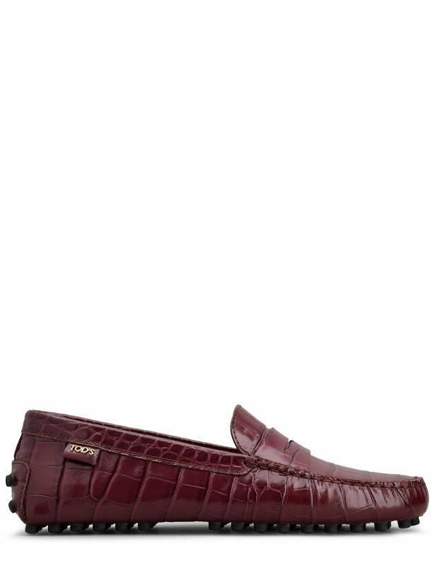 Photo: TOD'S 5mm Croc Embossed Leather Loafers