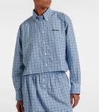 Miu Miu Cropped checked cotton shirt