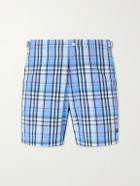 Burberry - Selkirk Checked Swim Shorts - Blue