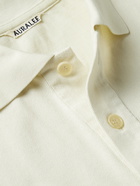 AURALEE - Oversized Cotton-Piqué Polo Shirt - Neutrals