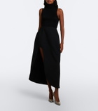 Jil Sander Asymmetric virgin wool midi skirt