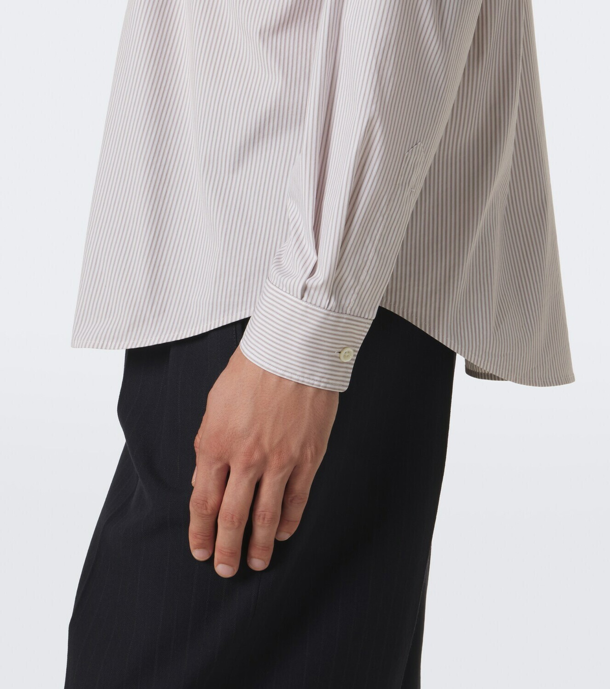 The Row Vanja striped cotton shirt