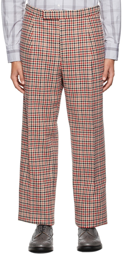 Photo: Thom Browne Beige Tweed Single Pleat Trousers