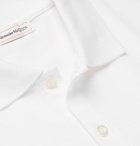 Alexander McQueen - Slim-Fit Skull-Embellished Organic Cotton-Piqué Polo Shirt - White