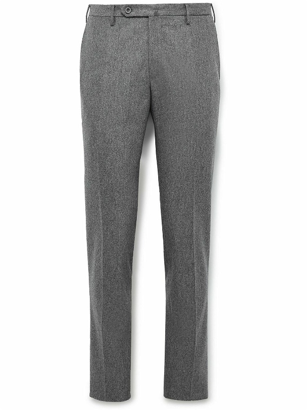 Photo: Incotex - Venezia 1951 Slim-Fit Worsted Wool-Flannel Trousers - Gray