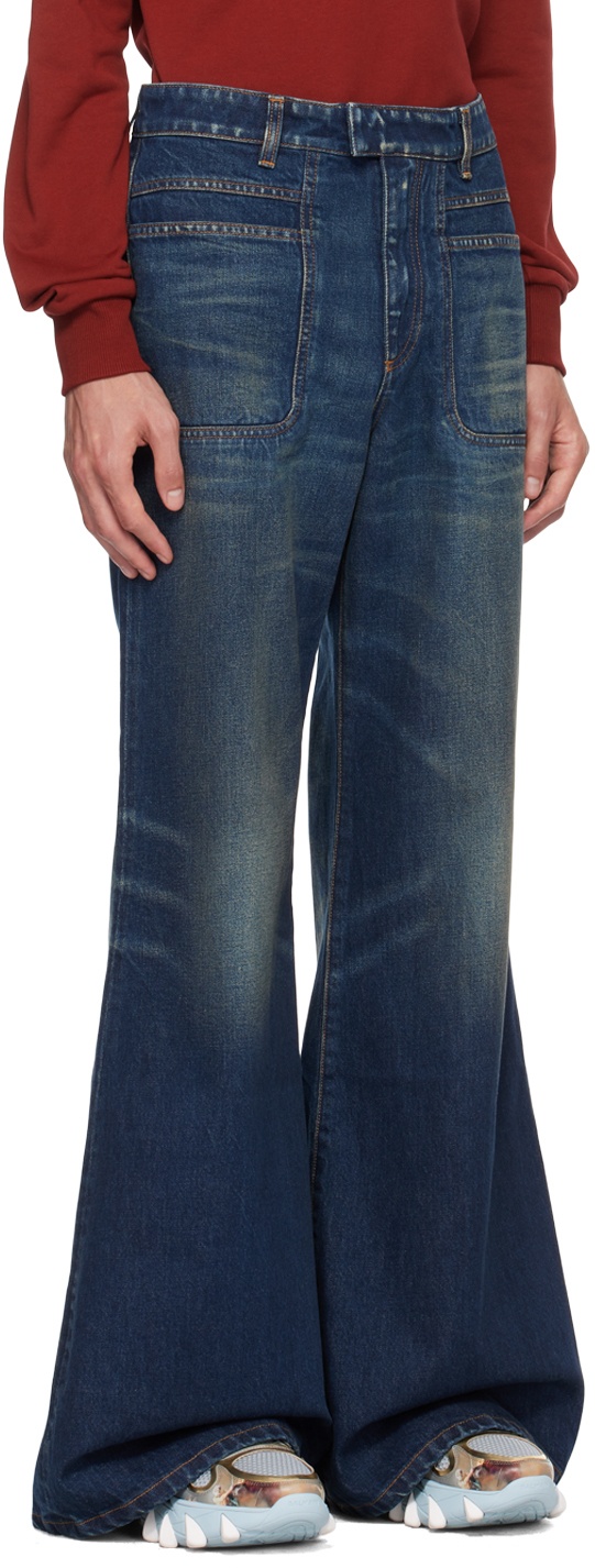 Balmain Blue Flared Jeans Balmain
