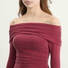 Peachy Den Women's The Kylie Cold Shoulder Top in Red Sandstone