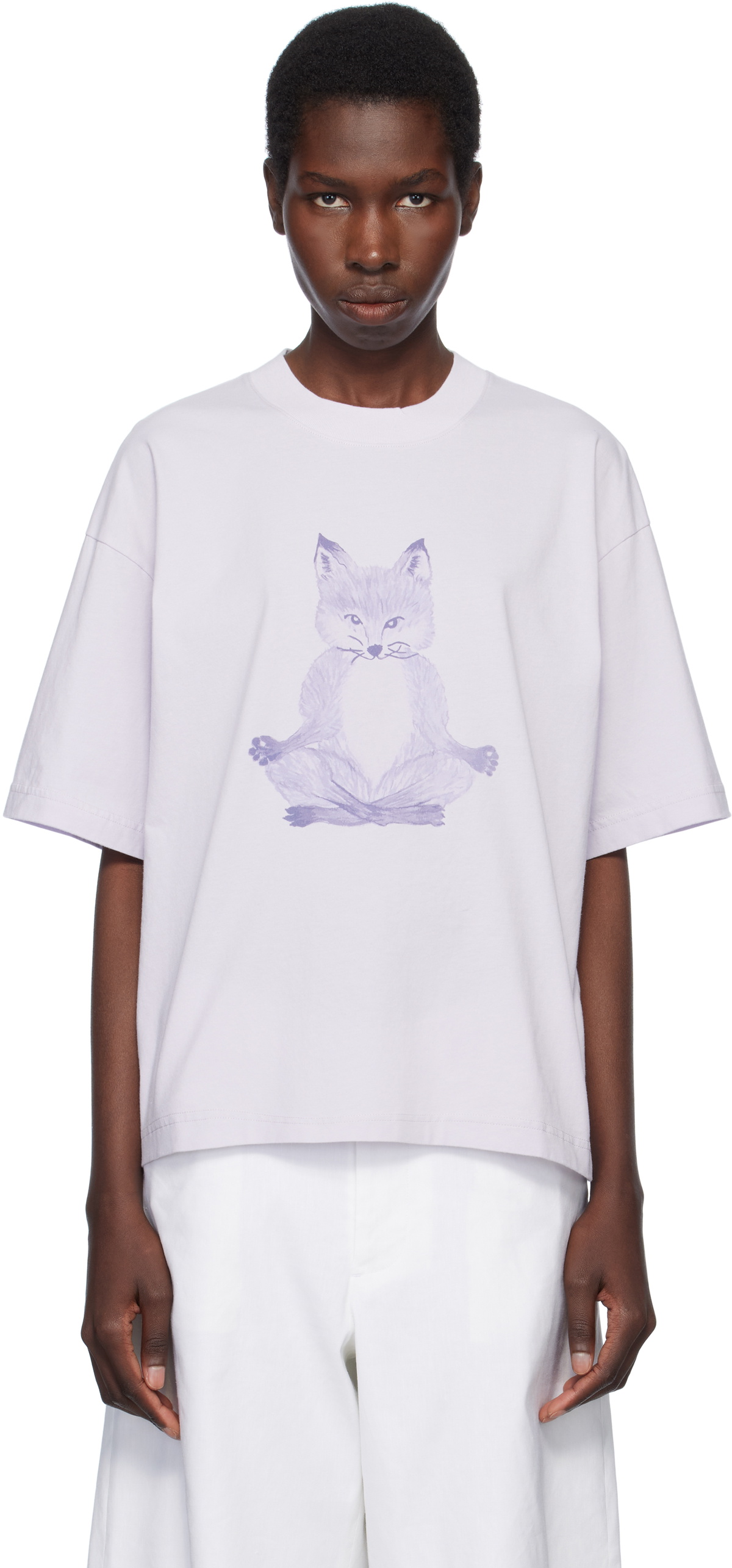 Maison Kitsuné Purple Yoga Fox Boxy T-shirt Maison Kitsune