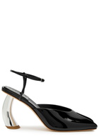 A.W.A.K.E Mode Giustine 90 Peep-toe Patent Leather Sandals Black