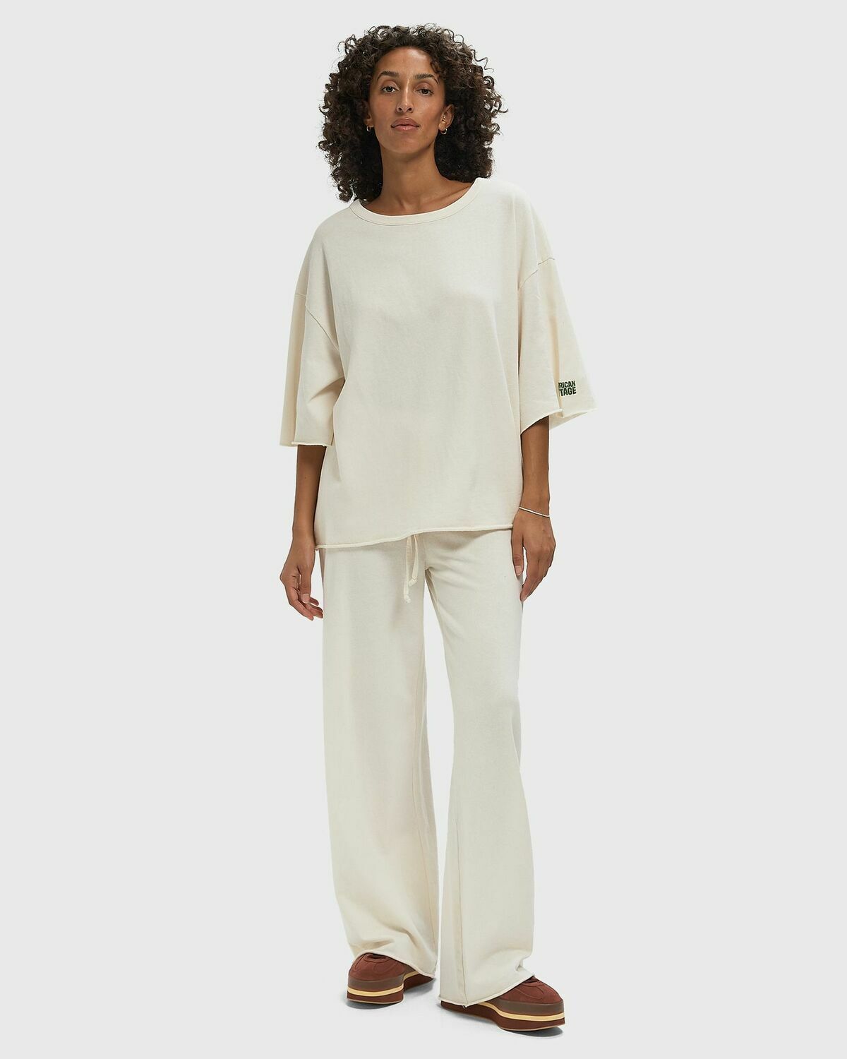 American Vintage YKOBOW Beige Womens Shortsleefe
