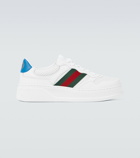 Gucci - Leather sneakers with Web