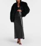 Mônot Leather maxi skirt
