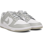 Nike White & Gray Dunk Low Retro Sneakers